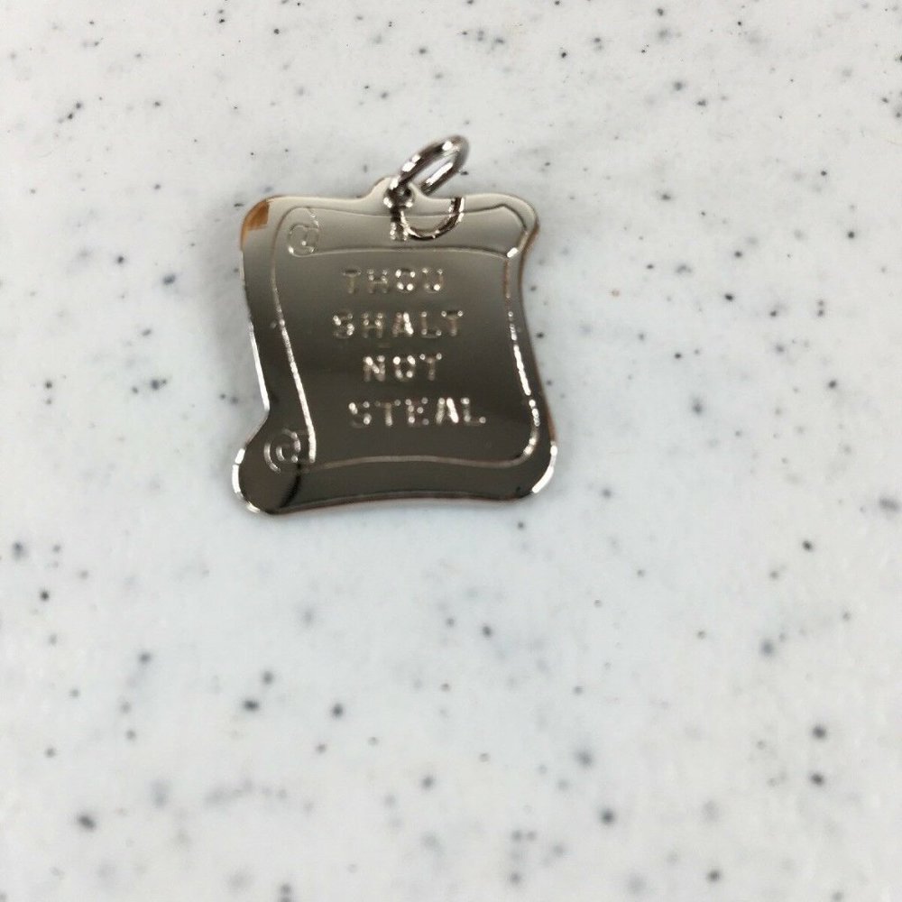 Thou Shalt Not Steal 8th Commandment Bible Silver